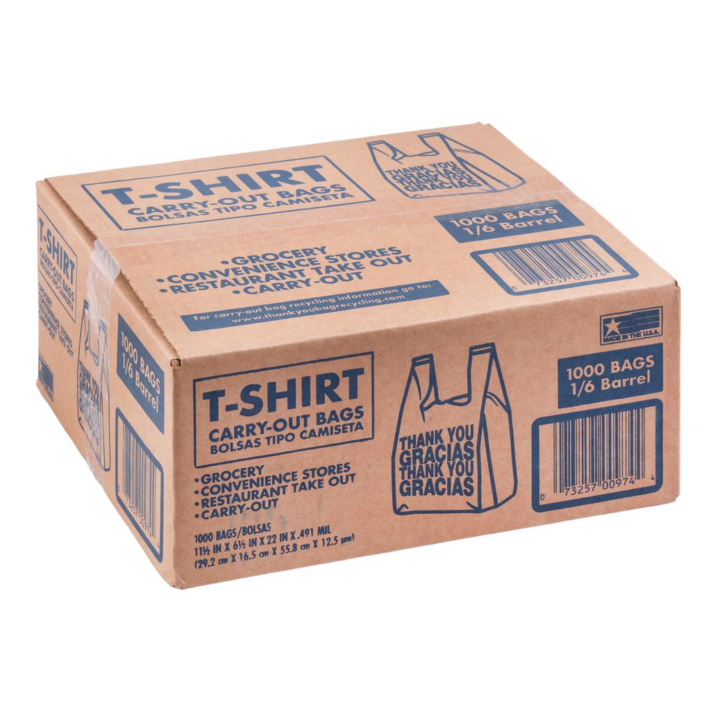 Poly America T-Shirt Bolsas Tipo Camiseta 1 000 Unidades