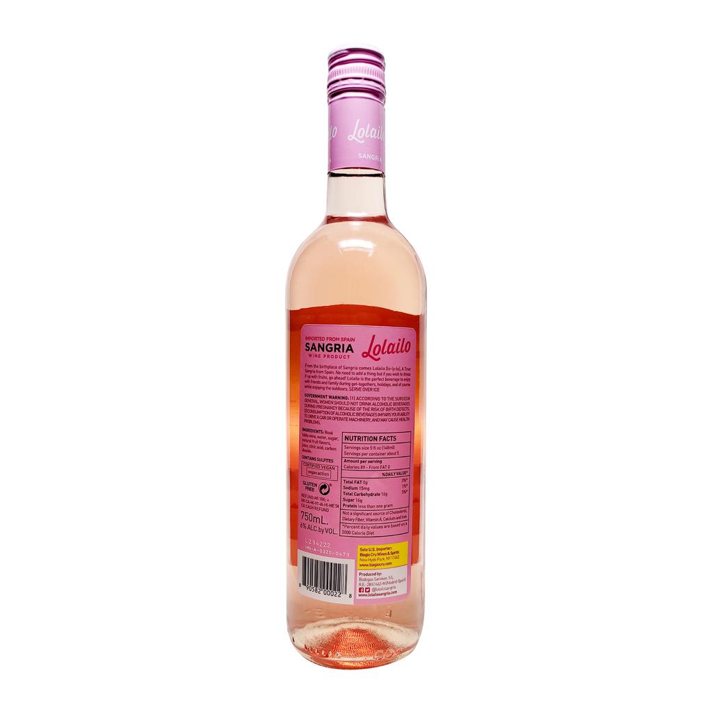 Lolailo Sangría Rosada con 6 % de Alcohol por Volumen  750 ml