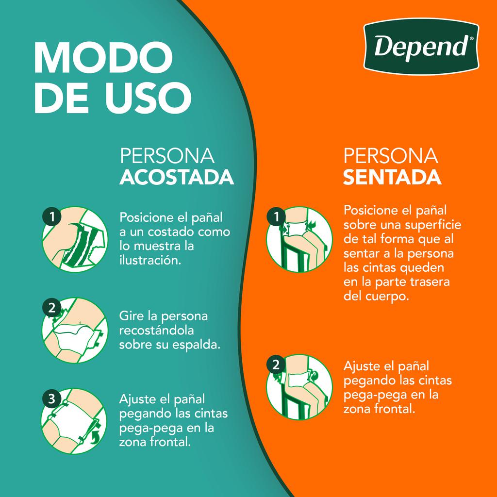 Depend Pañal para Adulto Talla L a XL 60 Unidades