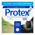 Protex Jabón de Tocador Presentación Surtida Aloe y Carbón Detox 12 Unidades