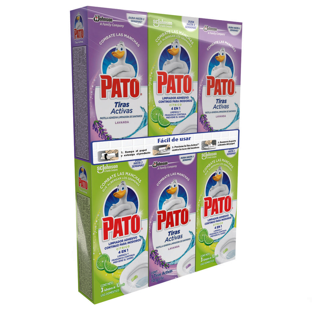 Pato Pastillas Adhesivas Limpiadoras de Sanitarios Lavanda y Cítrico 6 Unidades / 30 g