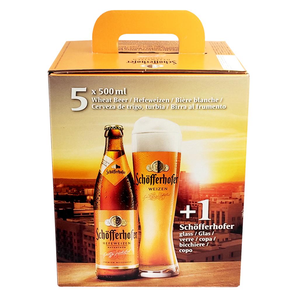 Schofferhofer Cerveza Hefeweizen Importada 5 Unidades / 500 mL + Copa