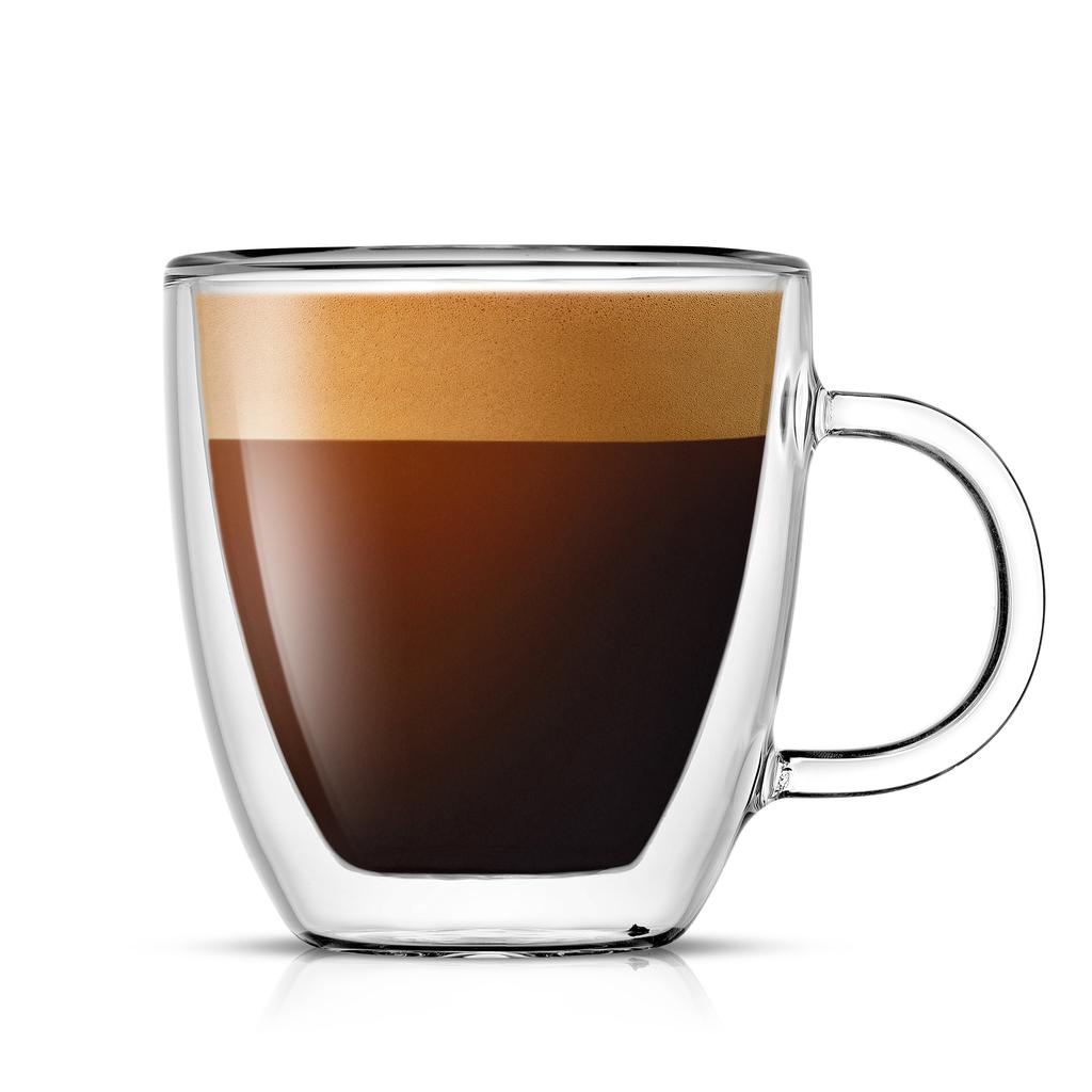 JoyJolt Tazas de Doble Pared en Vidrio 8 Piezas