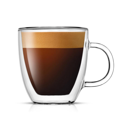 JoyJolt Tazas de Doble Pared en Vidrio 8 Piezas