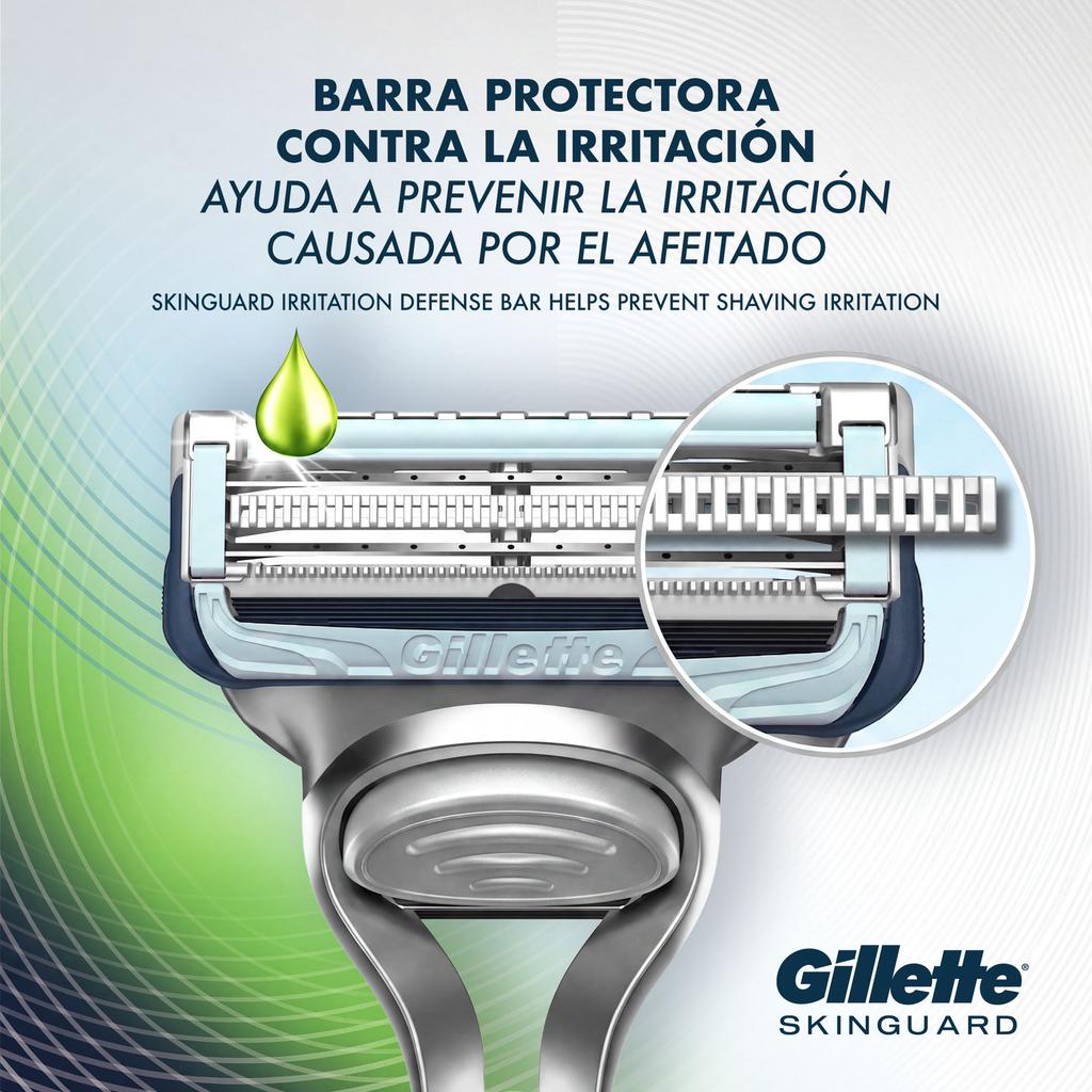 Gillette SkinGuard Máquina de Afeitar para Piel Sensible con 13 Cartuchos + Mango