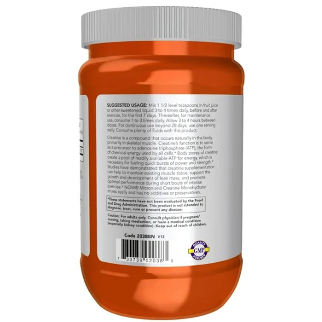 Now Sports Creatina Monohidratada en Polvo 600 g / 1.32 lb