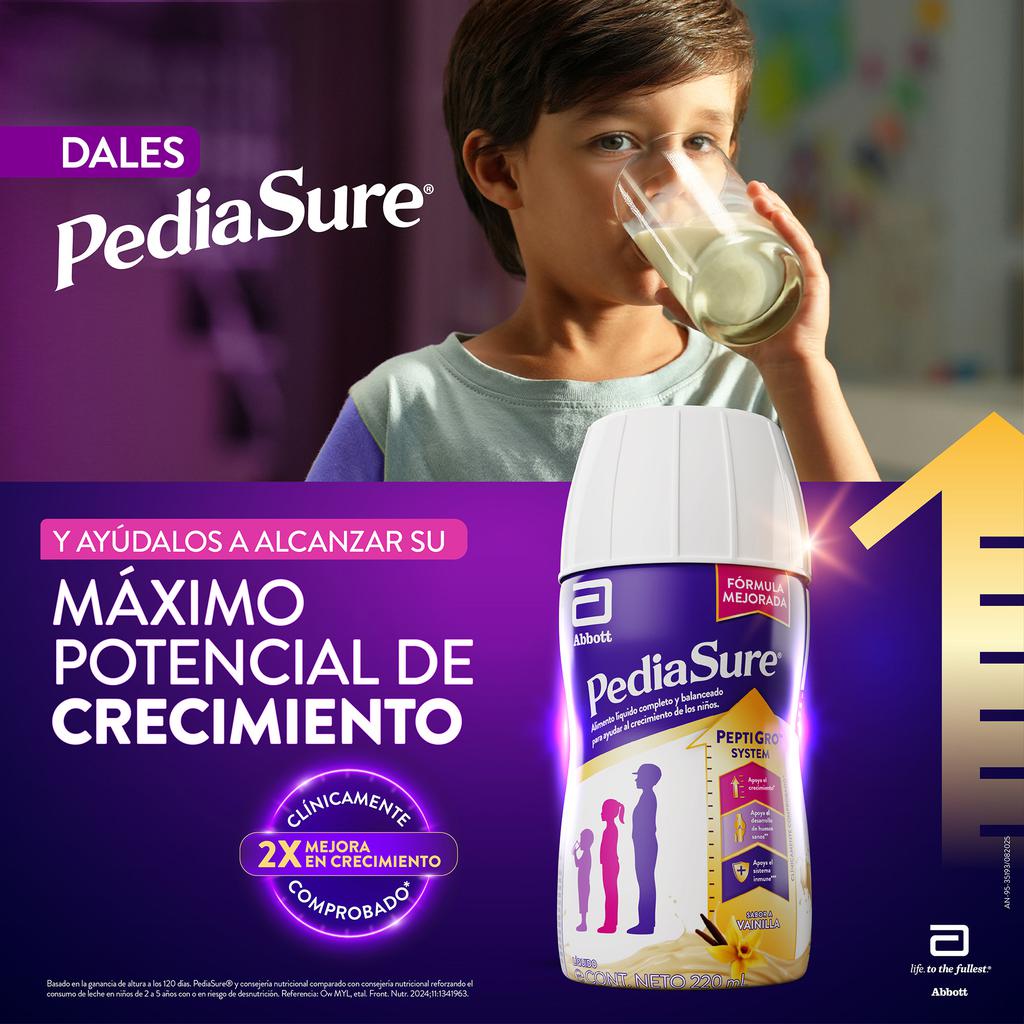 Pediasure Suplemento Nutricional Liquido para Niños Sabor Vainilla 16 Unidades / 220 mL