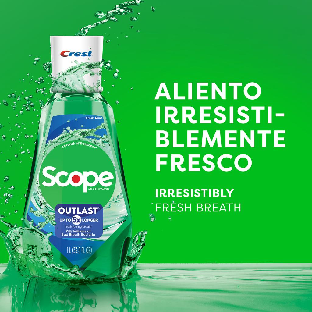 Crest Enjuague Bucal Scope Outlast 3 Unidades / 1 L / 33.81 oz