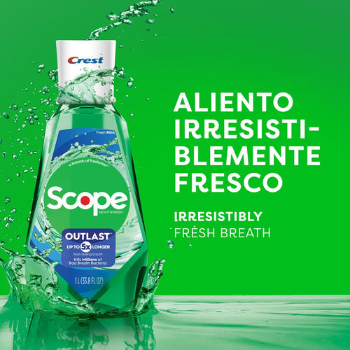 Crest Enjuague Bucal Scope Outlast 3 Unidades / 1 L / 33.81 oz