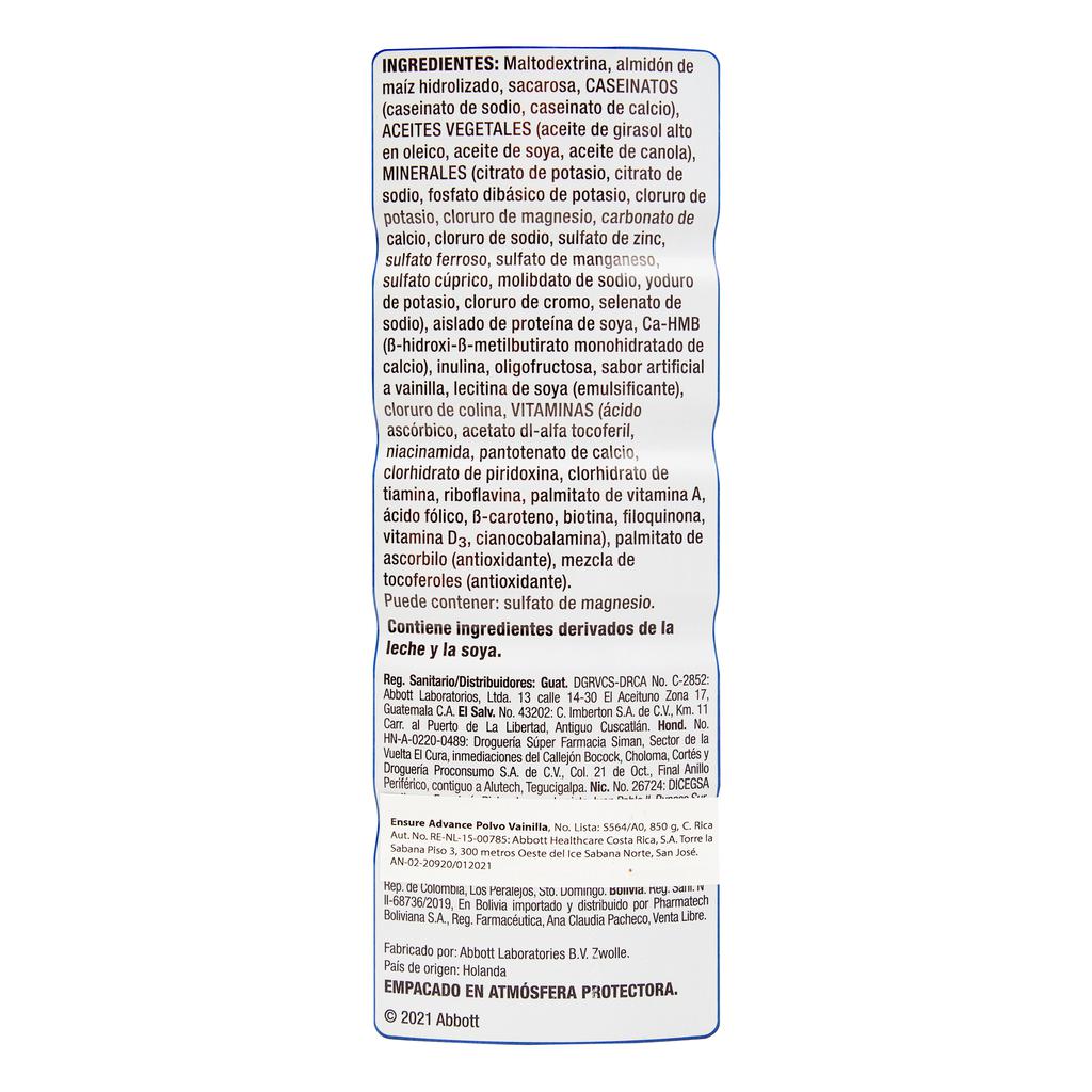 Ensure Advance Suplemento en Polvo 2 Unidades / 850 g