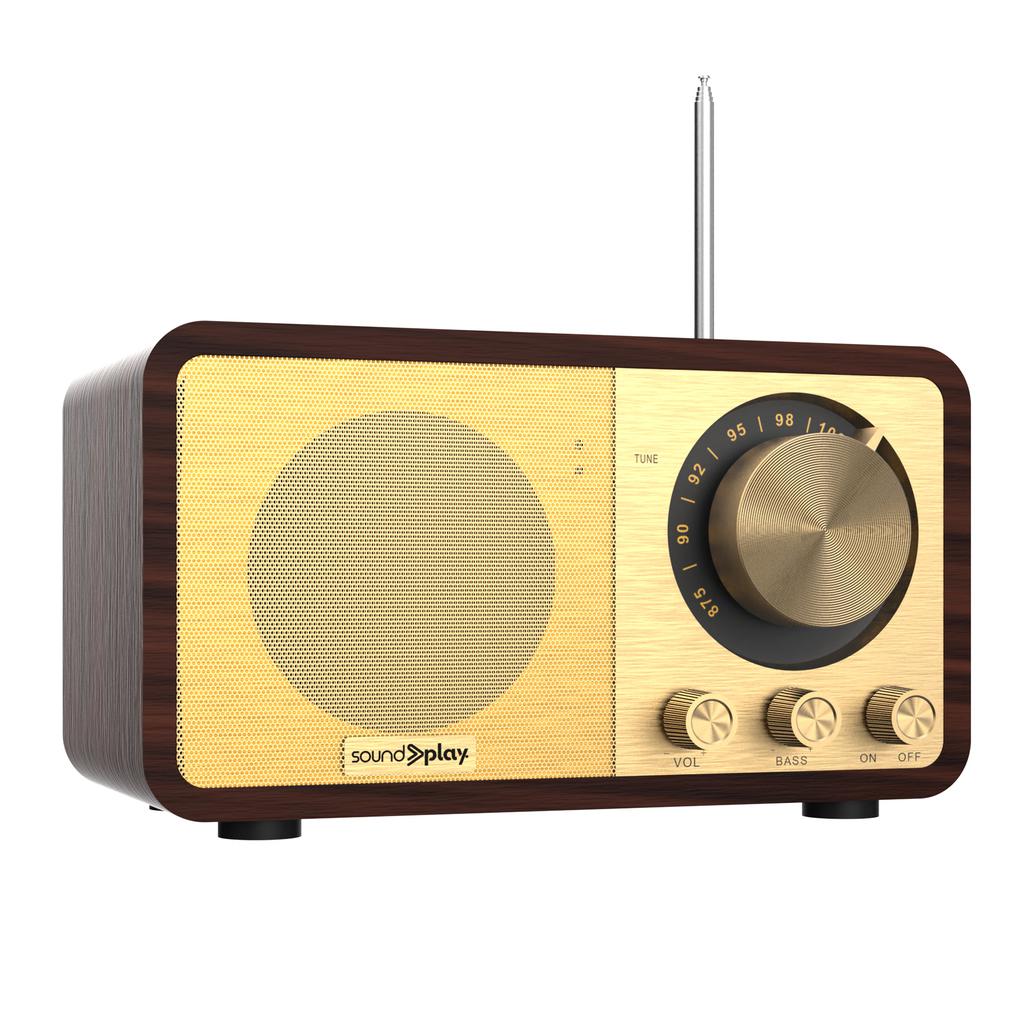 SoundPlay Altavoz Retro Inalámbrico con Radio FM, Entrada AUX y Reproducción USB D30508PS