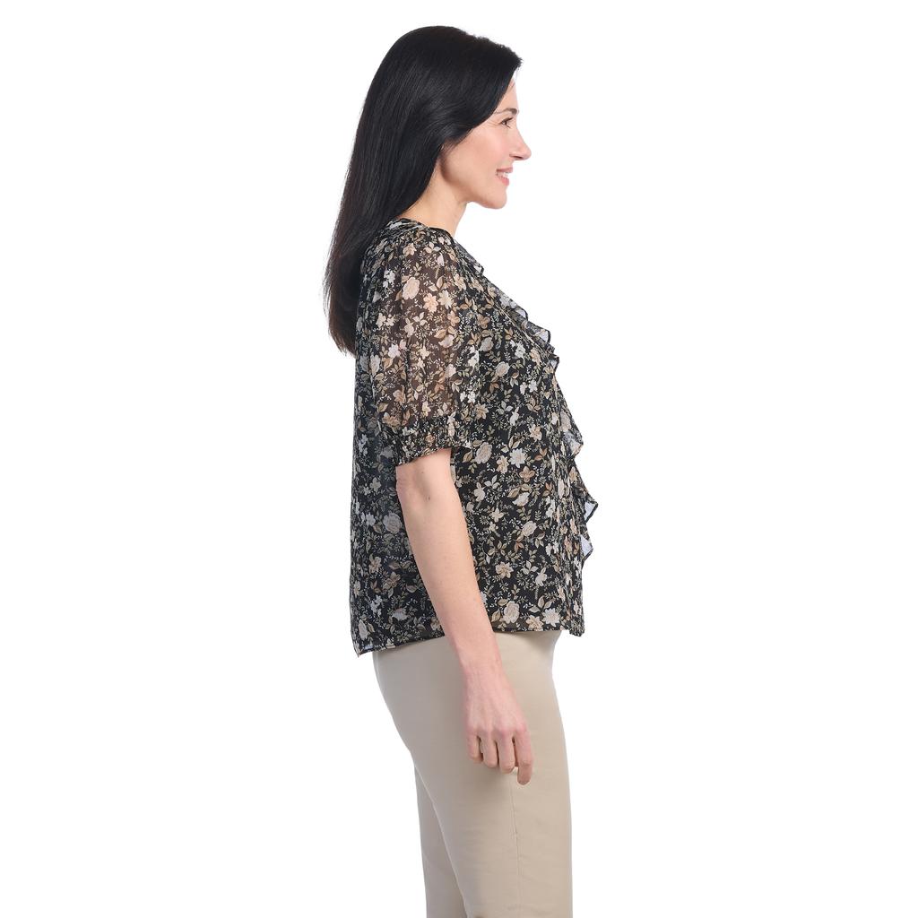 Carolina Belle Blusa Manga Corta Fruncida para Mujer